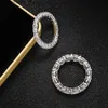 Pierścienie klastrowe Knobspin 5mm 7CT D Kolor MOISSANITE Pierścień 925 Sliver Wylany z białym złotym ślubnym paskiem Eternity Band Pierścienie zaręczynowe dla kobiet L240315