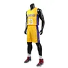 Adulto Lakers # 23 camisa de basquete moda impressa com decote em V colete shorts jogo de treinamento