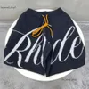 Rhude Jacquard Shorts Men Women Loose Blue Green Black Knitting Short Drawstring Breeches Vosm Kw43 150