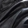 Pantalones para mujer Limiguyue Street Wear Black PU Cuero Mujeres Bolsillo Elástico Cintura Linterna Vintage Otoño Invierno Tobillo Longitud Pantalones E343