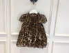 Småbarn Baby Girls Leopard Dress Kids Clothes Print Kort ärmklänningar Kids Sundress Summer Outfit4790069