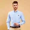 S-7XL Plus Size Mens 100% Cotton Oxford Shirts Men Long Sleeve Casual Slim Fit Dress Shirts For Mane Business Shirt Tops 240301