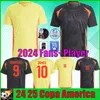 24 25 Kolombiya James Futbol Formaları 2024 COPA Amerika Columbia Milli Takım Erkekler Futbol Gömlek Evde D.Valoyes Arango C. Chucho Kids Kit Camiseta De Futbol