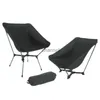 Mobilier de camp Portable en aluminium lune chaise légère en alliage d'aluminium Tube cadre sac à dos randonnée pêche voyage noir YQ240315