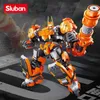 Transformation Toys Robots Sluban City Squad Robot Fighter Mech Technical Building Blocks Military Wars Series 3D Model Figures DIY Bricks Boys Toys YQ240315