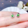 Stud Earrings KJJEAXCMY Sterling Sier Natural Diopside Ladies Gemstone Ear Support Test