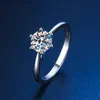 Anéis de casamento 3ct moissanite anel de noivado feminino 18k banhado a ouro prata esterlina vvs1 anel de noivado de diamante presente de aniversário q240315