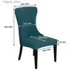 Stol täcker 1/2/4/6 st tjock stol täcker tvättbar elastisk vinter varm sammetstolskydd kök restaurang housse de chaise solid l240315