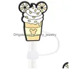 Drinking Sts Childhood Mouse Cats Sile St Toppers Accessories Er Charms Reusable Splash Proof Dust Plug Decorative 8Mm/10Mm Drop Deliv Ot5Ma