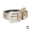 Belts Punk Rhinestone For Women Man High Quality Rivet Belt Jeans Western Cowboy Cowgirl PU Leather Strap