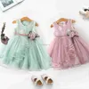 Girl's Dresses Flower dresses for girls for wedding Backless cute little girls birthday princess dresses first communion white lace dress 240315