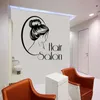 Salon de coiffure sticker mural vinyle autocollant barbier salon de coiffure miroir décorations de fenêtre coiffure coupe de cheveux coiffure décor SL11 240312
