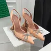 zapatos zapatos de mujer sandalias de diseñador vestido tacones de satén sandalias puntiagudas bombas con pajarita zapato de cuero genuino de cristal 8-10 cm tacones de boda de fiesta de diseñador de lujo