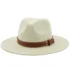 Berretti Cappello di paglia pieghevole Cappello estivo a tesa larga naturale Protezione UV Fedora da spiaggia Donna/Uomo