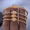 Bangle Trendy 4pcs/lot Heart Bracelet Gold Color Bangles For Women Girls Ethiopian Jewelry African Arab Ramadan