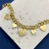 Bracelets de charme Designer Tiffnyco Bracelet Bijoux Diffusion en direct T Titane Acier Rose Huile Dripping Peach Heart Diamond Love Shaped Bracelet Chaîne épaisse Cubain