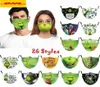26 styles Grinch a volé Noël 3D Imprimer Cos coton masques réutilisables lavables anti-poussière mignon mode adulte masque ornements1762401