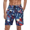 Męskie szorty gwiazdy flag amerykański letni swobodny krótkie spodnie Mężczyźni biegający surfowanie oddychającym oddychającym pniach pływackich