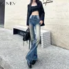 Jeans da donna ZOMRY Vintage Wide Cargo Sbiancato Donna Pantaloni a vita alta Donna Y2k Streetwear Pantaloni in denim larghi 2024 Abbigliamento femminile