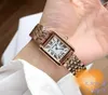 Top Grade femmes cadran de réservoir romain montre 28mm luxe solide fine horloge en acier inoxydable populaire décontracté cadran carré visage mouvement à quartz montre-bracelet cadeaux