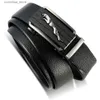 Bälten Mens Belt Automatic Buckle Leopard Belts Business Casual Luxury Crocodile Buckle Belt Leather Ratchet Belt Designer Belty240315