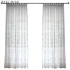 Curtains White Embroidered Sheer Tulle Curtain for Living Room the Bedroom Europe Window Screening Organza Gauze Fabric Blinds Drapes