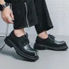 Chaussures 2024 Casual Rock 822 pour les deux hommes confortables à lacets Punk cuir métal extérieur plate-forme couleur unie hommes