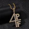 4PF Pendant Cubic Zirconia Micro Paled Four Pockets Full Lilbaby CZ Bling Iced Out Necklace For Men smycken220u
