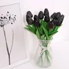 Decorative Flowers 10 Pcs Artificial Black Tulip Bride Faux Tulips Delicate Bouquet Decor Pu Household Supply