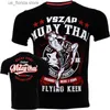 Homens camisetas Muay Thai Gráfico Camiseta Homens Verão Respirável Quick Dry T Running Gym Esporte Curto Slve Ao Ar Livre Boxe Wrestling Tracksuits Y240321