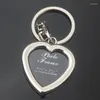 Keychains 2024 Metal Alloy Insert Personlig bild PO Frame Heart Square Apple Formed Key Ring Keychain for Love Crafty Gift