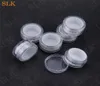 Klart vitt foder silikonplast burk 5 ml vax dab container hela billiga containrar baskassar akrylburk för vape1135294