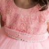 Fantastisk baby Little Girls broderade spets bröllopsblomma flicka födelsedagsfest pageant formell klänning n2103 240311
