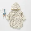 Süße Baumwolle Leinen Langarm Overall Outfit koreanischen Stil Frühling Herbst Kleinkind Baby Mädchen Bodys240311