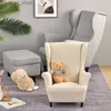 Chair Covers Kids Size Wing Chair Cover Polar Fleece Children Wingback Armchair Covers Small Size Single Sofa Slipcovers Furniture Protector L240315