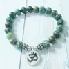 Sn1035 genuíno africano turquesa pulso mala contas chakra pulseira yoga pulseira budista oração cura depressão ansiedade cristais