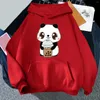 Sweats à capuche pour femmes Panda Print Sweatshirts pour adolescentes Femmes Poche avant surdimensionné Sweat-shirts à capuche 2024 Y2K Kawaii Harajuku Vêtements