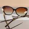 A049 Designer Fashion Ladies Luxury Cool Sunglasses Super High Quality Star Same Pearl Leg Sunglasses with Logo Box Cat Eye