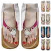 Mulheres meias engraçado 3d impresso flip flops chinelos sandálias crânio sapato padrão verão bonito kawaii baixo curto macio tornozelo praia chão