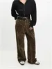 Calças de brim femininas leopardo impressão baggy feminino 2024 y2k moda vintage cintura alta carga denim calças harajuku rua perna larga
