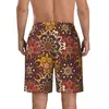 Men's Shorts Bathing Suit Tribal Floral Print Board Summer Ethnic Retro Classic Beach Short Pants Male Sports Quick Dry Swim Trunks