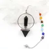 Natural Crystal Hexagonal Column Energy Pyramid Chakra Chain Pendant Divinity Shaped Chakra Healing Balance Pendulum184x