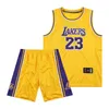 Maglia Lakers James Girocollo Ricamo Giallo Viola Bianco Nero Canotta Maglia da basket Tuta sportiva da uomo