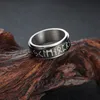 Cyfry rzymskie Viking Pierścienie ze stali nierdzewnej spin obrotowy opaska na ringu zmniejszonego ciśnienia dla mężczyzn biżuteria modowa