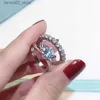 Pierścienie ślubne ręcznie robione marka Zestaw Pierścień Pierścień Pure Srebrny cyrkon pierścionek zaręczynowy damski palec biżuteria weselna Q240315
