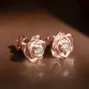 TBCYD 3mm D Colore VVS1 Orecchini con perno per le donne S925 Sterling Silver Rose Flower Diamond Ear Studs Fine Jewelry Regali 240227