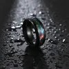 Bague en acier tungstène avec bord en losange, noir, or Rose, bagues de mariage pour hommes, bijoux à la mode