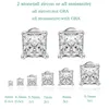 Smyoue Princess Cut 045CT Stud Oorbellen voor Vrouwen Mannen VVS Gesimuleerde Diamanten Oorstekers 925 Sterling Zilveren Sieraden 240227