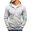 Men's Hoodies Men Pullover Hoodie Coat Sweatshirt Outwear Basic Zip Jacket Male Pure Color Sweatjacke