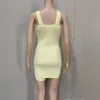 Yaz kadın sıska v yaka sırtsız geniş askı askısı kurutulmuş örgü mini elbise kulübü seksi bandaj gövdeli elbiseler